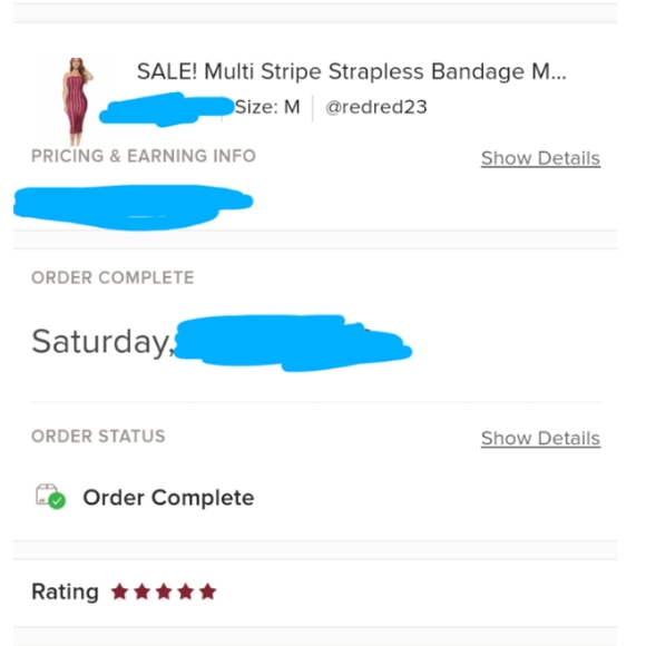 Multi Stripe Strapless Bandage Midi Dress - Picture 6 of 9